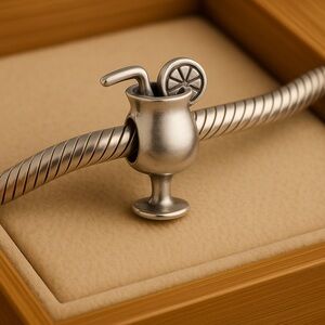 Chamilia .925 Sterling Silver Cocktail Tropical Drink Bead Charm EUC CHAM #257